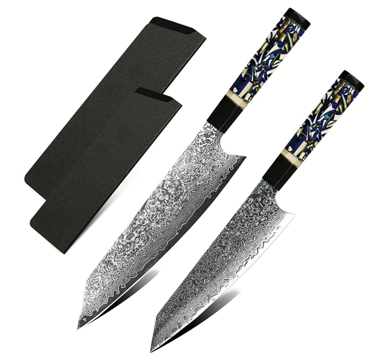 Blue Mammoth VG-10 Damascus Steel 8" & 6" Kiritsuke Knife Set with ABS blade overs