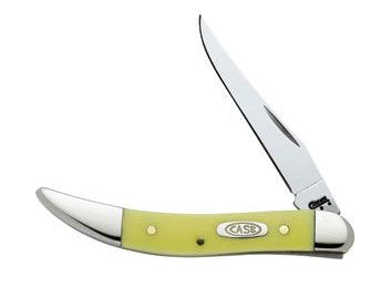 Case Cutlery Small Texas Toothpick Yellow Synthetic handle with Chrome Vanadium Carbon Steel Blade 3" Closed