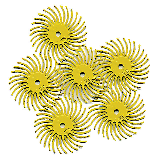 Foredom Scoth-Brite Radial Bristle Discs - 1" dia. Yellow -80 Grit - 6 pack A-4534-6