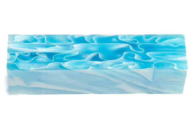 Blue Topaz Pearl  1.5" x 1.5" x 6" Acrylic Bottle Stopper Blank
