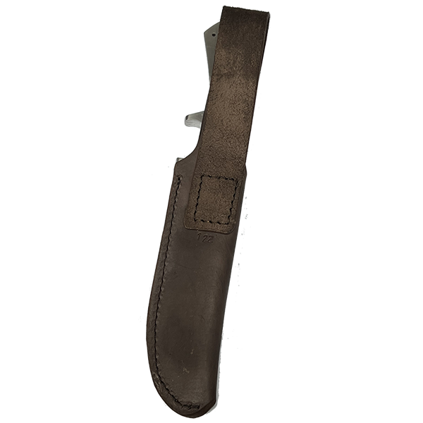 Custom Leather Knife Sheath Leather - SHWW122 - 1 3/8" opening and a 5 7/8"" length with Belt loop. Fits El Tigre