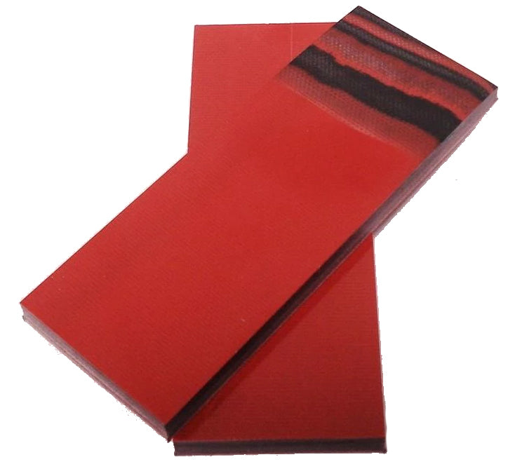 Knife Scales - G10 Red & Black - 4" x 1 1/2" x 1/4"