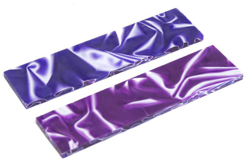 Knife Scales - Blue Purple Swirl 5" x 1.5" x .236
