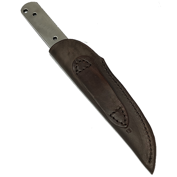 Custom Leather Knife Sheath Leather - SHWW13 - 1.75" opening and a 7 1/8" length with Belt loop. Fits Spartacus CNC