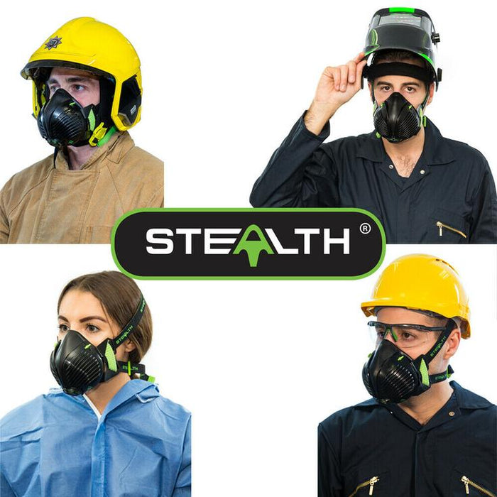 Stealth P3 Half Mask C/w Twin Hepac Filters - Respirator - Small / Medium