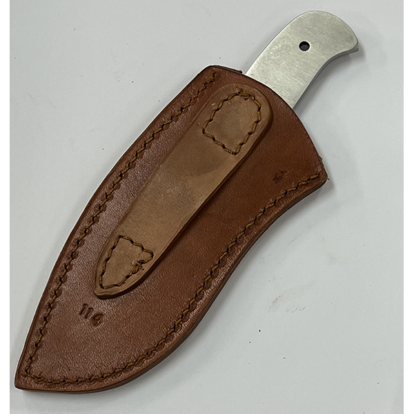 Custom Leather Knife Sheath Leather - SHWW114- 1 3/4" opening and a 5 3/4"" length with Belt loop. Fits Utah Skinner