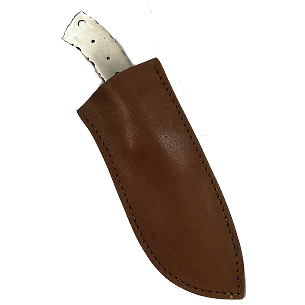 Custom Leather Knife Sheath Leather - SHWW95 - 2 3/8" opening and a 7.25" length with Belt loop. Fits Armageddon Skinner & Mako Gut Hook