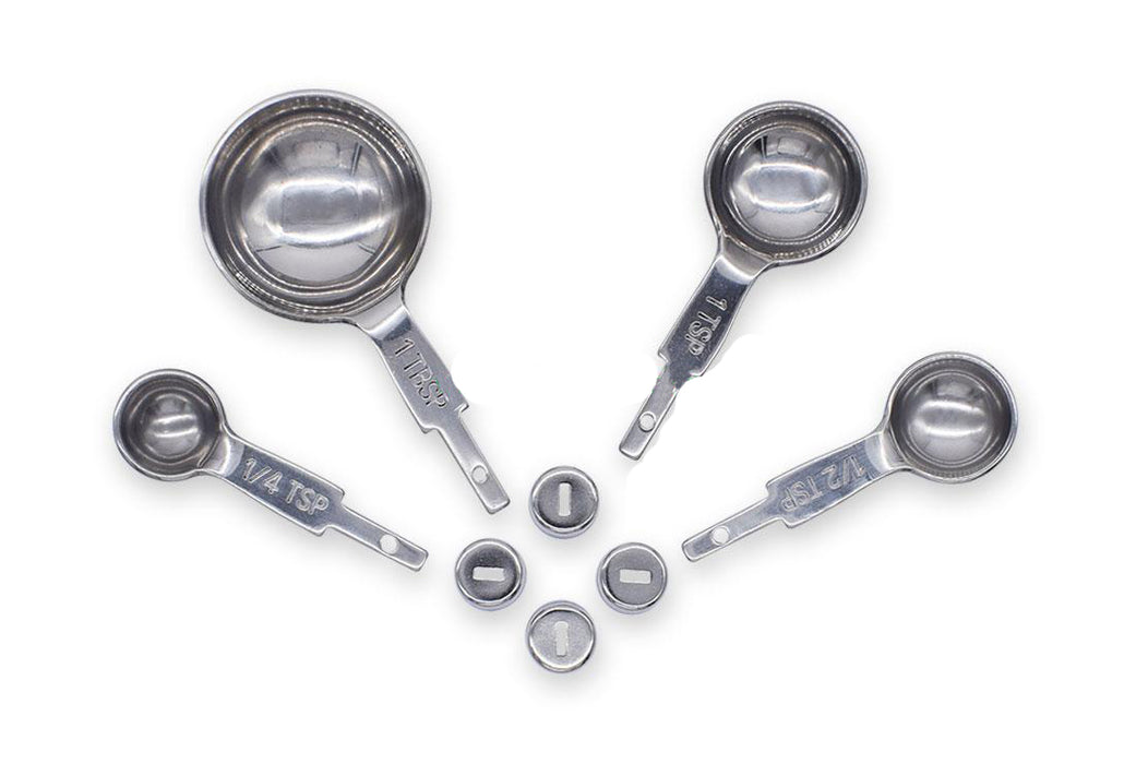 Measuring Spoon Set  Kit - Stainless Steel - 1/4 TSP, 1/2 TSP, 1 TSP & 1 TBS