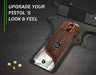 1911 Full Size Checkered Rosewood Grips Pearl Accent w/ Colt Black Medallion - WoodWorld of Texas