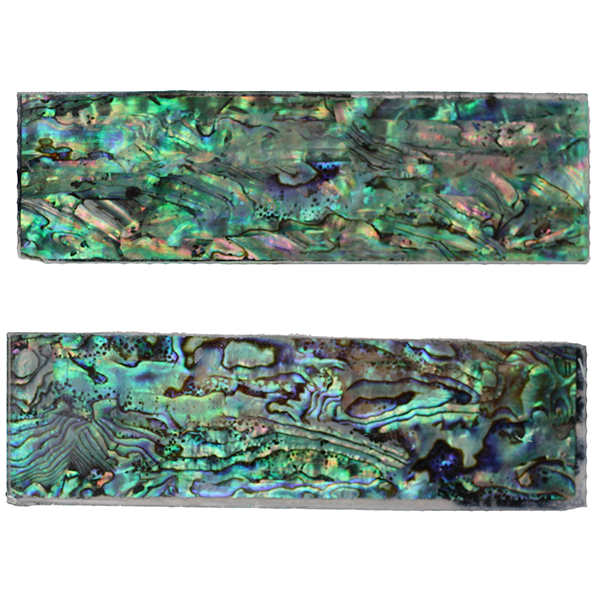 Genuine Abalone in Resin - Knife Scales -  3/8"x1.40"x4.75"