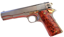 1911 Full Size HD / UV Image Grips - Amboina Burl - Printed over ABS - WoodWorld of Texas