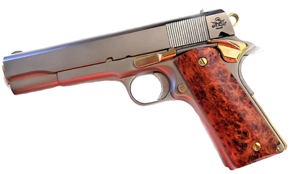 1911 Full Size HD / UV Image Grips - Amboina Burl - Printed over ABS - WoodWorld of Texas