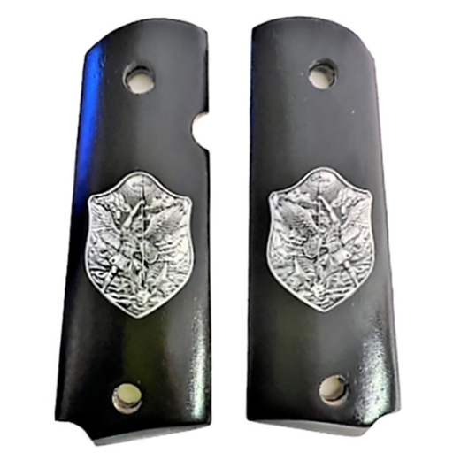 1911 Full Size Grips - UV / HD Image Printed Over Wood - Archangel St Michael Shield - WoodWorld of Texas