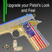 1911 Full Size Grips - UV / HD Image Printed Over Wood - US Flag Rustic - WoodWorld of Texas