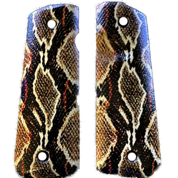 1911 Full Size Grips - UV / HD Image Printed Over Wood - Rattle Snake - WoodWorld of Texas