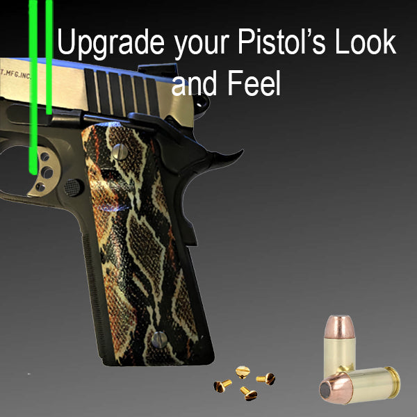 1911 Full Size Grips - UV / HD Image Printed Over Wood - Rattle Snake - WoodWorld of Texas