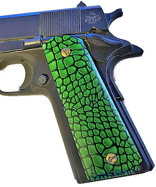 1911 Full Size Grips - UV / HD Image Printed Over Wood - Green Dragon - WoodWorld of Texas