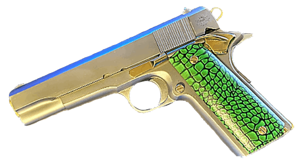 1911 Full Size Grips - UV / HD Image Printed Over Wood - Green Dragon - WoodWorld of Texas