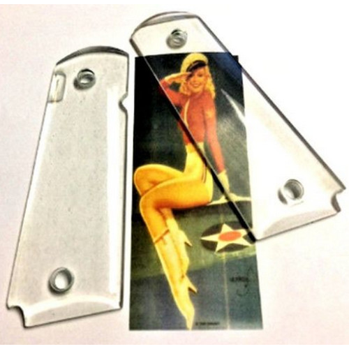 1911 Full Size Grips -Clear Sweet Heart Grips - WoodWorld of Texas