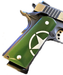 1911 Full Size Grips - UV / HD Image Printed Over Acrylic - Green Jeep Star - WoodWorld of Texas