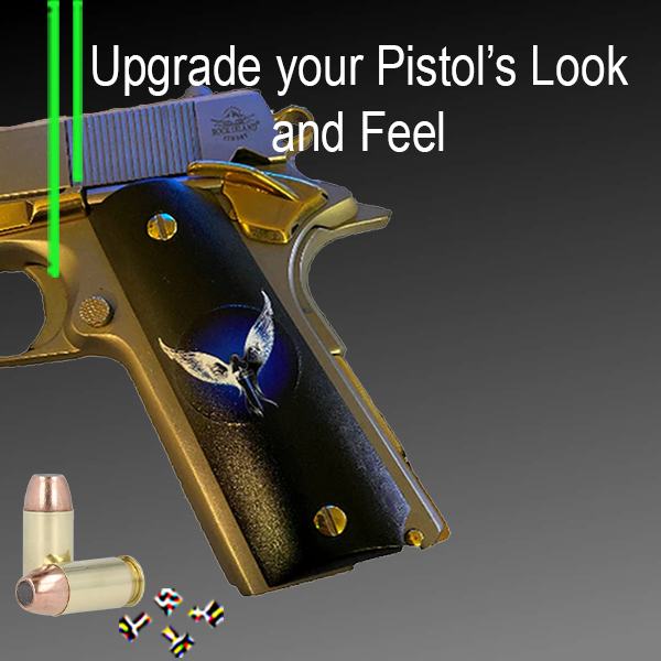 1911 Full Size Grips - UV / HD Image Printed Over Acrylic - Guardian Angel - WoodWorld of Texas