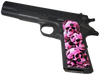1911 Full Size HD / UV Image Grips - Skulls in Pink  - Printed over ABS - WoodWorld of Texas