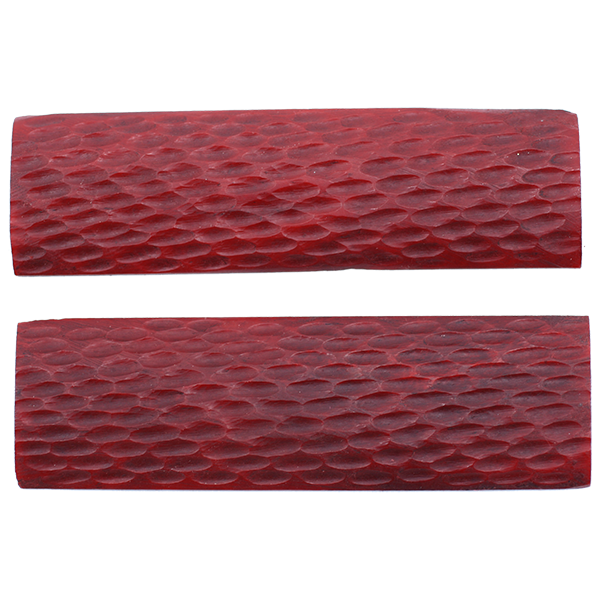 Genuine Bone Scales - Jigged   Picked -Red- 1/4" X 1.5:" X5"