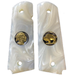 1911 Full Size Acrylic Faux Pearl Grips w/ Buffalo Nickel 24K Gold Plated Black Ruthnium - WoodWorld of Texas