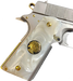 1911 Full Size Acrylic Faux Pearl Grips w/ Buffalo Nickel 24K Gold Plated Black Ruthnium - WoodWorld of Texas