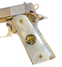 1911 Full Size Acrylic Faux Pearl Grips w/ Buffalo Nickel 24K Gold Plated Black Ruthnium - WoodWorld of Texas