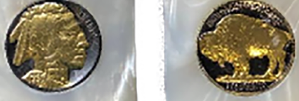 1911 Full Size Acrylic Faux Pearl Grips w/ Buffalo Nickel 24K Gold Plated Black Ruthnium - WoodWorld of Texas