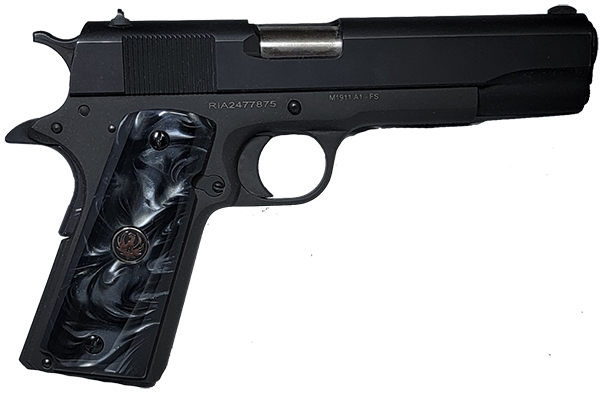 1911 Full Size Acrylic Faux Black Pearl with Ruger Black Medallion