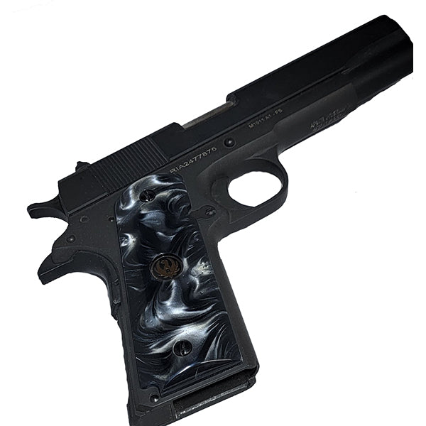 1911 Full Size Acrylic Faux Black Pearl with Ruger Black Medallion