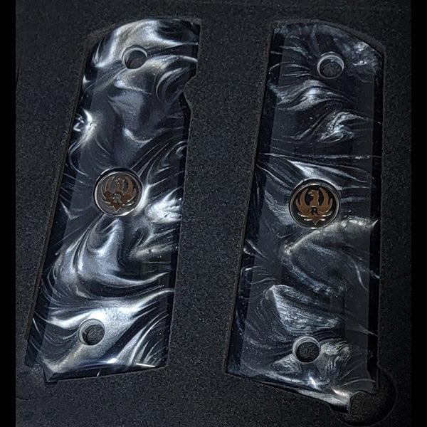 1911 Full Size Acrylic Faux Black Pearl with Ruger Black Medallion