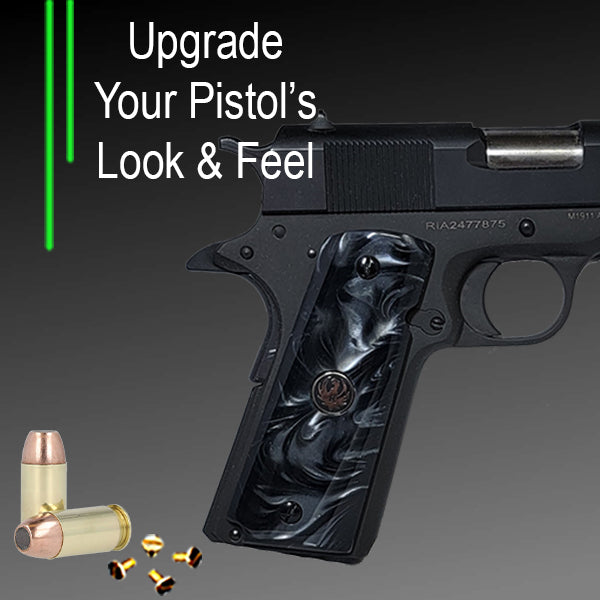1911 Full Size Acrylic Faux Black Pearl with Ruger Black Medallion