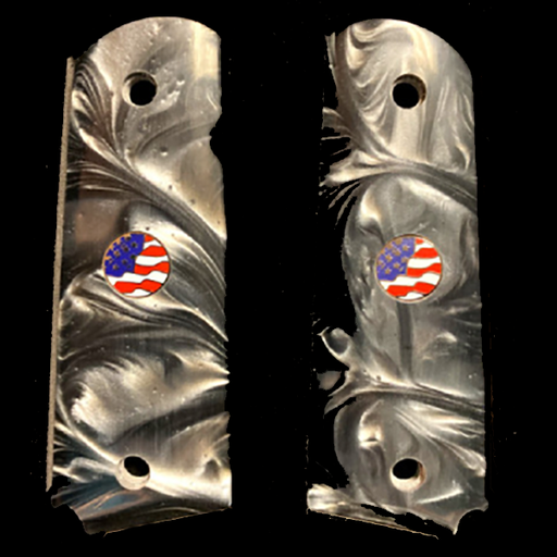 1911 Full Size Acrylic Faux Black Pearl with US Flag Medallion - WoodWorld of Texas