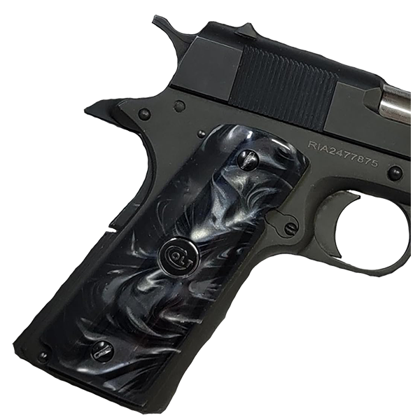 1911 Full Size Acrylic Faux Black Pearl with Colt Logo Black Medallion - WoodWorld of Texas