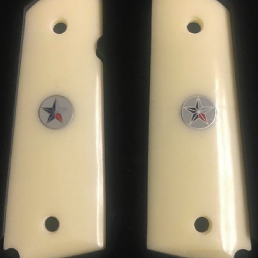 1911 Full Size Acrylic Faux Ivory Grips w/ Texas Star Medallion - WoodWorld of Texas