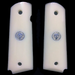 1911 Full Size Acrylic Faux Ivory Grips w/ Punisher Silver Medallion - WoodWorld of Texas