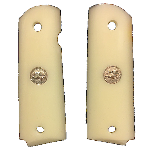 1911 Full Size Acrylic Faux Ivory Grips w/ Eagle Gold Medallion - WoodWorld of Texas