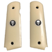 1911 Full Size Acrylic Faux Ivory Grips w/ Punisher Black Medallion - WoodWorld of Texas