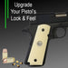 1911 Full Size Acrylic Faux Ivory Grips w/ Colt Logo White Medallion - WoodWorld of Texas