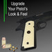 1911 Full Size Acrylic Faux Ivory Grips w/ Ruger Black Medallion - WoodWorld of Texas