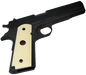 1911 Full Size Acrylic Faux Ivory Grips w/ Ruger Black Medallion - WoodWorld of Texas