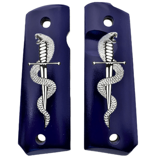 HD / UV Image Printed 1911 Full Size Grips "Snake over Dagger" UV printed over Wood - WoodWorld of Texas