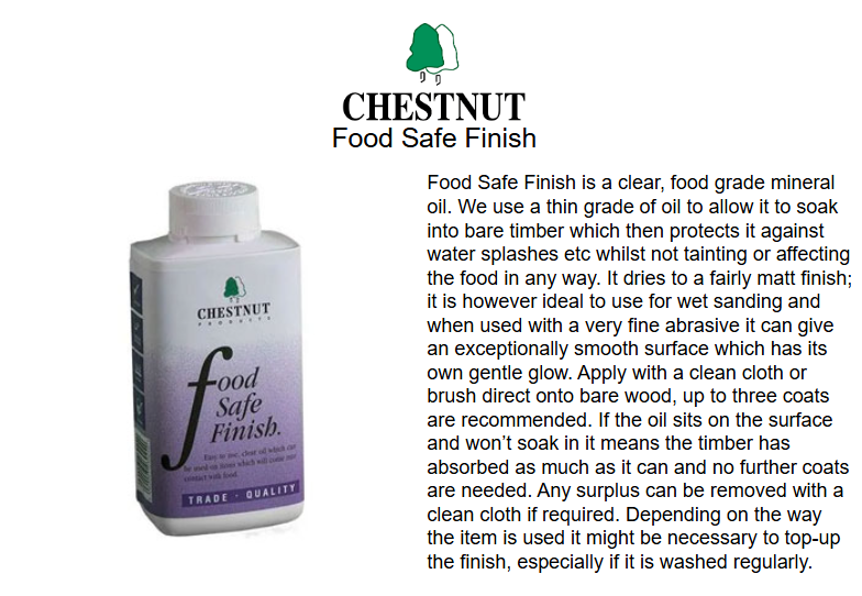 Chestnut Food Safe Finish