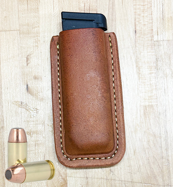 1911 - Single Magazine Pouch/Case/Holder - Form Fitted - Belt Clip On - Tan - Made in Texas