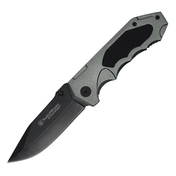 Smith & Wesson Extreme Ops Linerlock Assisted Opening 3"Black  Blade Stainless Steel Auqua Grey Handle