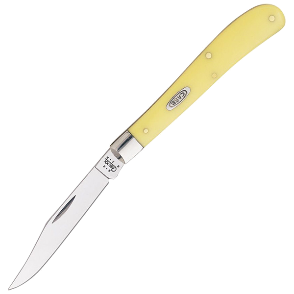 Case Cutlery Slimline Trapper Yellow Synthetic - Chrome Vanadium Carbon Steel