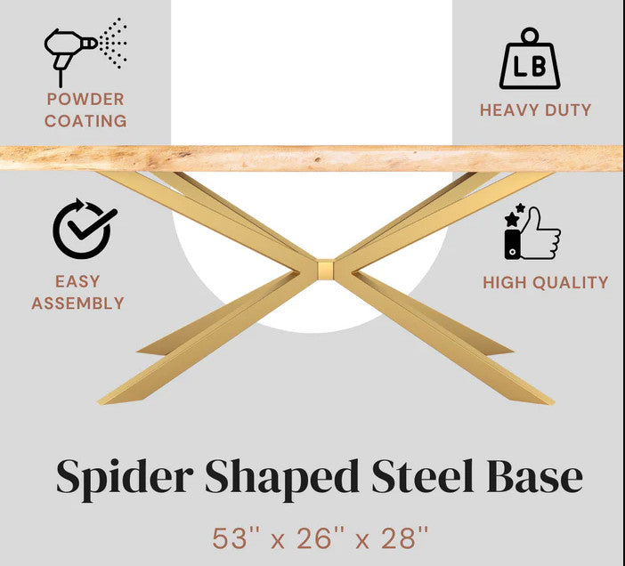 Metal Table Legs - Spider Legs - 53'' x 26'' x 28 '' - Gold - Heavy Duty * Special Order *